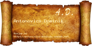 Antonovics Dominik névjegykártya