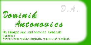dominik antonovics business card